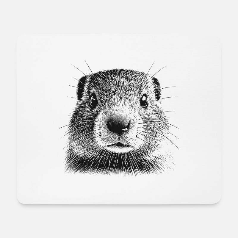 Murmeltier - Mousepad (Querformat) - Weiß
