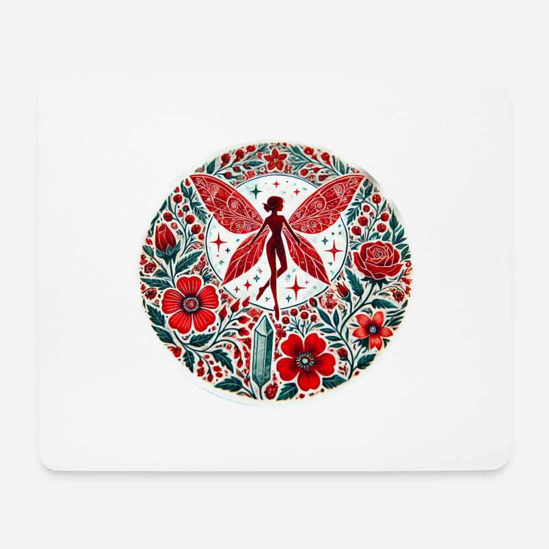 Vintage Rote Fee - Mousepad (Querformat) - Weiß
