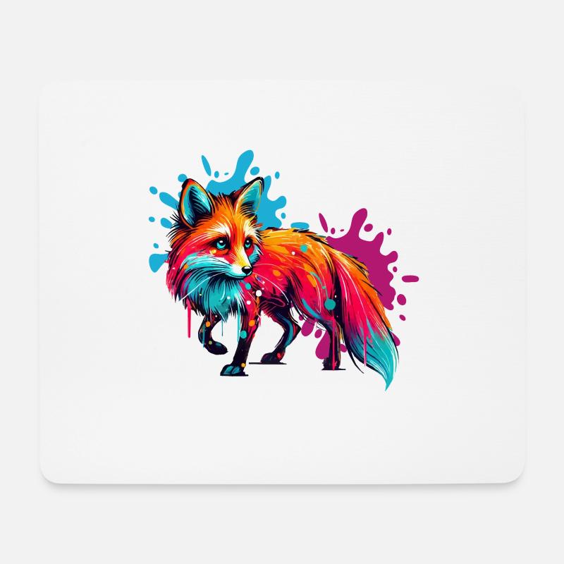 fuchs paint - Mousepad (Querformat) - Weiß