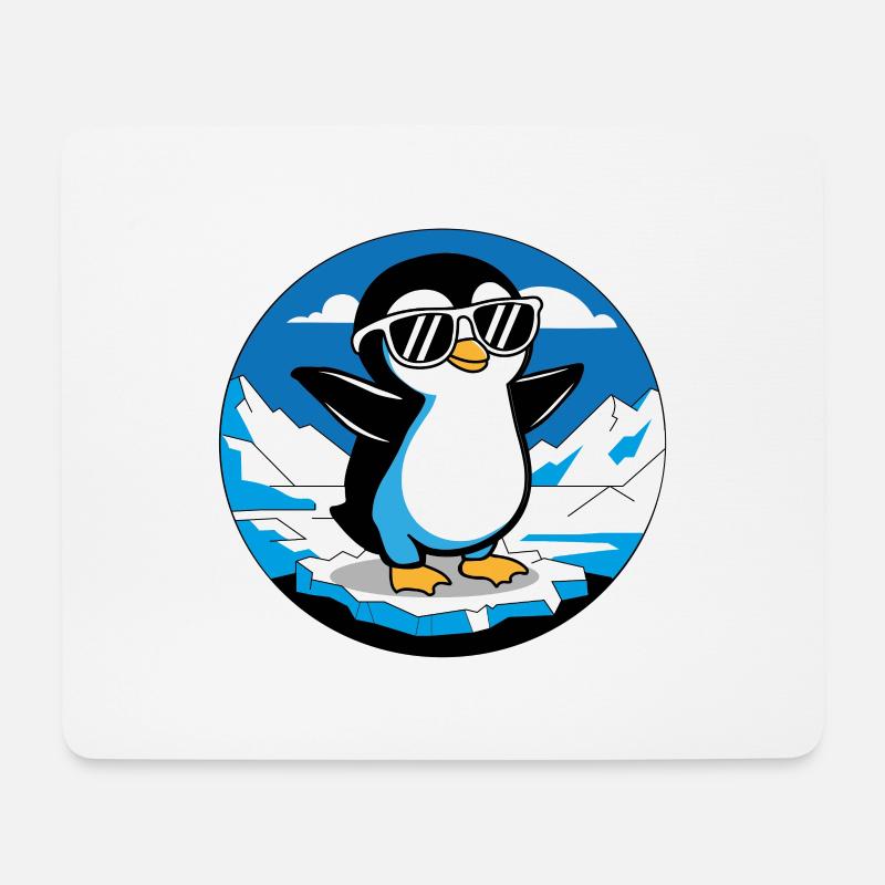 Der coole Pinguin - Mousepad (Querformat) - Weiß