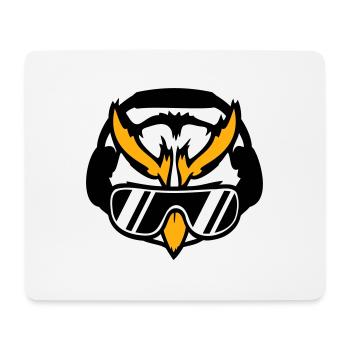 DJ Eule Sonnenbrille Kopfhörer Musik Club Party - Mousepad (Querformat) - Weiß - Vorne