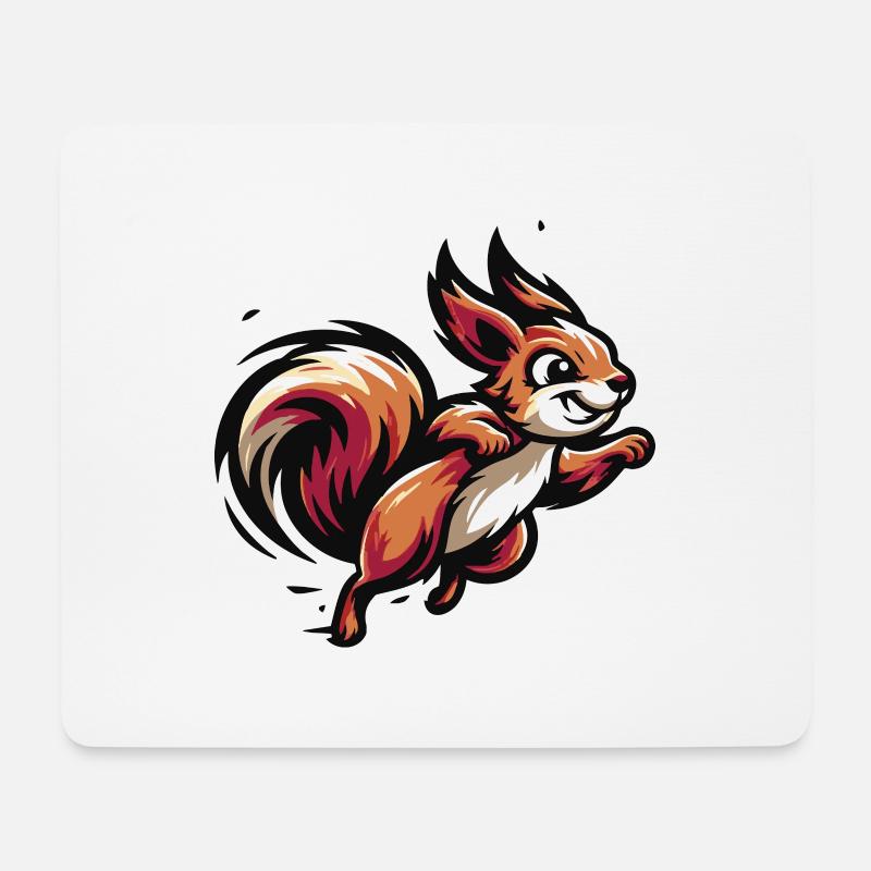 Eichhörnchen auf den Spuren der Erdnüsse - Mousepad (Querformat) - Weiß