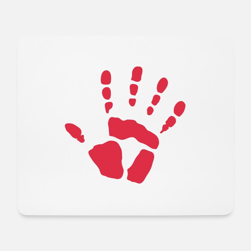 Hand Handabdruck - Mousepad (Querformat) - Weiß