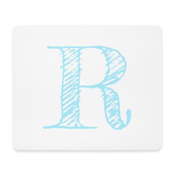 Letter "R" Comic Blue - Mouse Pad (horizontal) - white - Front