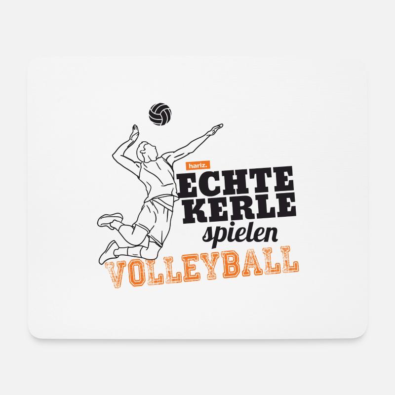 Echte Kerle Volleyball HARIZ Sport Kind Herren - Mousepad (Querformat) - Weiß