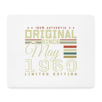 Cadeau Anniversaire Mai 1960, Gift May 1960 - Tapis de souris (format paysage) - blanc - Devant