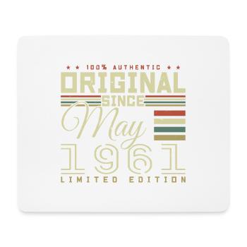 Cadeau Anniversaire Mai 1961, Gift May 1961 - Tapis de souris (format paysage) - blanc - Devant