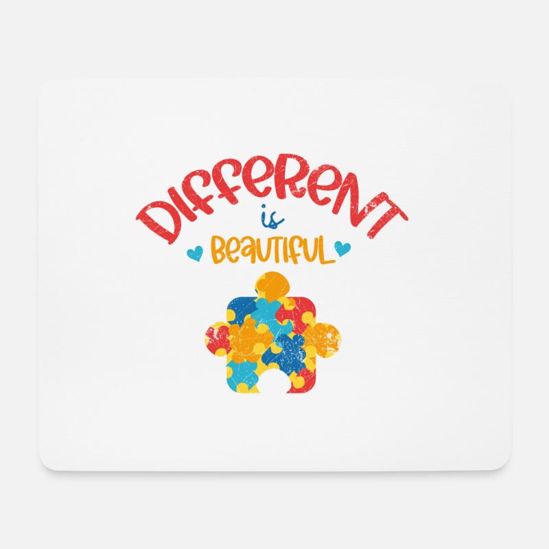 ADHS AUTIST ANDERS IST SCHÖN PUZZLE SPRUCH MOTIVE - Mousepad (Querformat) - Weiß