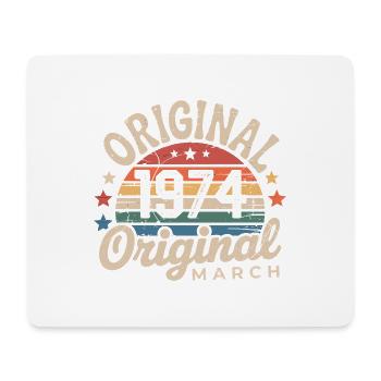 Geboren im März 1974, Ausgabe 1974, Vintage März 1974 - Mousepad (Querformat) - Weiß - Vorne