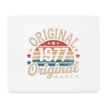 Birthday March 1977 Limited Edition Retro March - Mouse Pad (horizontal) - white - Front