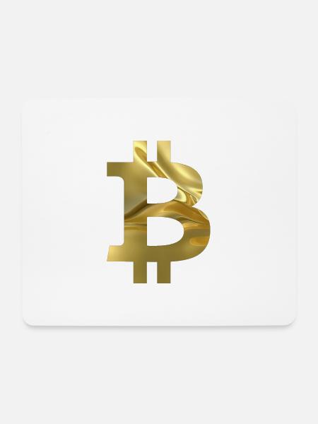 Goldenes Bitcoin-Symbol Design - Mousepad (Querformat) - Weiß