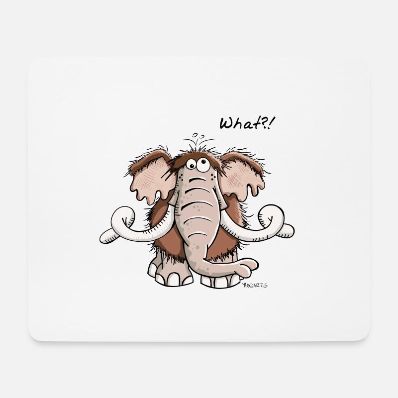 Funny mammoth - Elephant - Cartoon - Gift - Mouse Pad (horizontal) - white