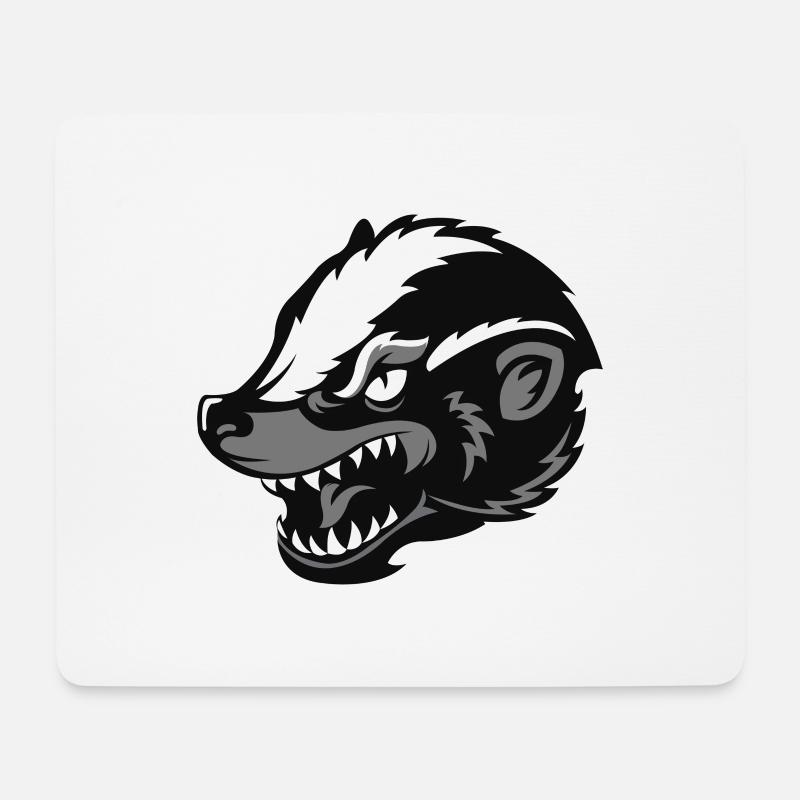 Dachs Design weiß grau - Mousepad (Querformat) - Weiß