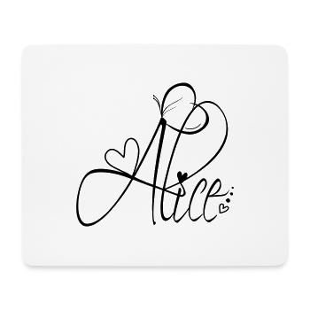 Alice Name Vorname Mädchen Kalligrafie Dekor - Mousepad (Querformat) - Weiß - Vorne
