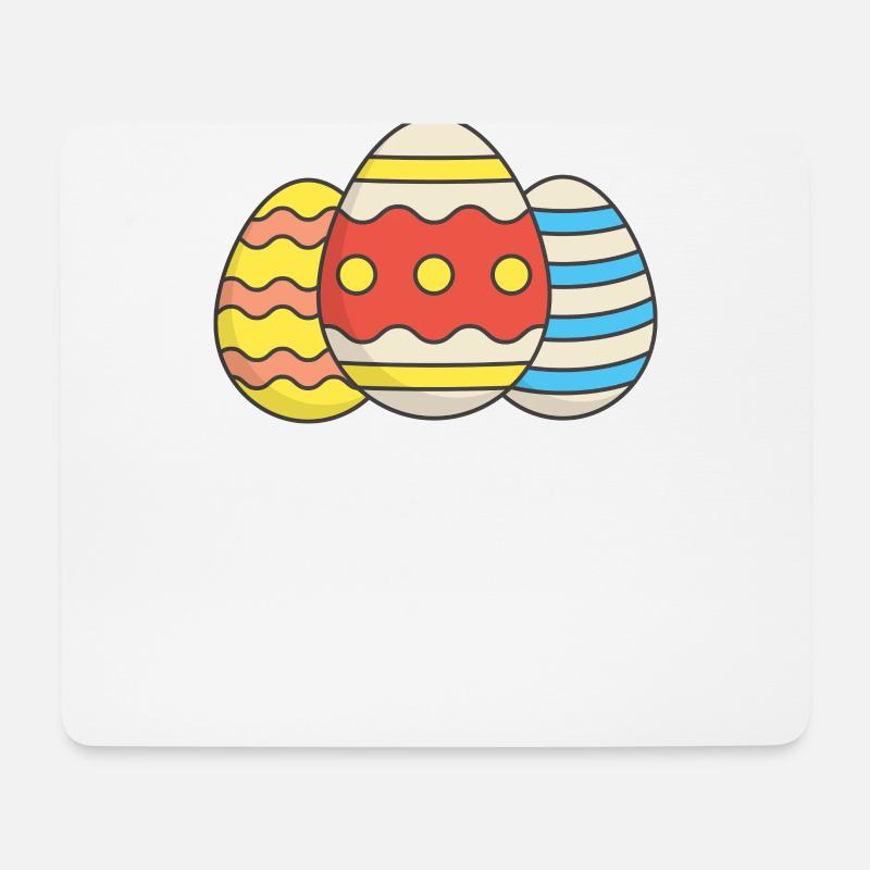 bunte Ostereier - Mousepad (Querformat) - Weiß
