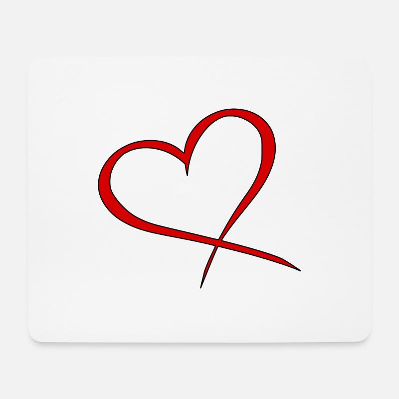 Herz Rot variante 2 liebe romantisch valentinstag - Mousepad (Querformat) - Weiß