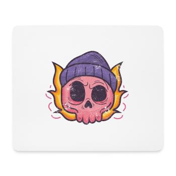 SKULL COMIC HIPSTER HELL SHIRT MOTIF CADEAU - Tapis de souris (format paysage) - blanc - Devant