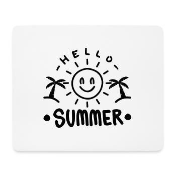 HALLO SOMMER URLAUB SONNE PALMEN EIS SPRUCH MOTIV - Mousepad (Querformat) - Weiß - Vorne