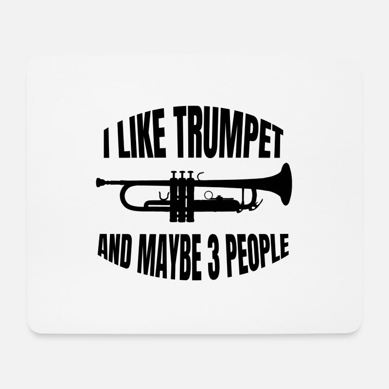 Trompete Instrument Musiker Spruch Musik lustiger - Mousepad (Querformat) - Weiß