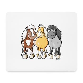 Shetty Trio - Mousepad (Querformat) - Weiß - Vorne