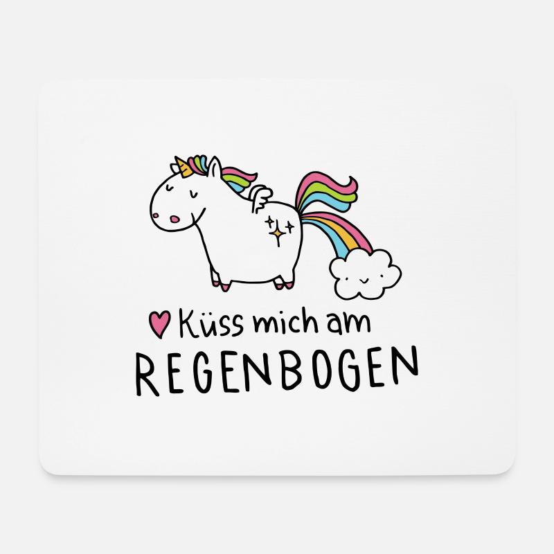 Kü mich am Regenbogen - Mousepad (Querformat) - Weiß