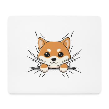 Shiba Inu aufsteigende Kawaii - Mousepad (Querformat) - Weiß - Vorne