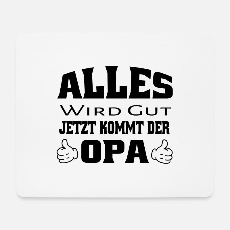 Alles wird gut lustiger Spruch bester Opa - Mousepad (Querformat) - Weiß