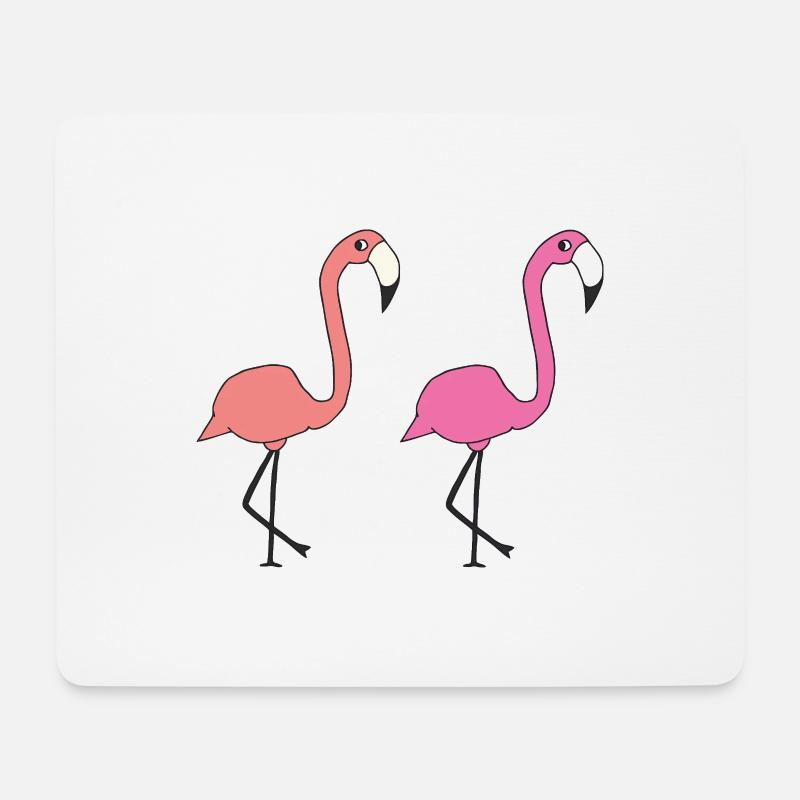flamingo freunde - Mousepad (Querformat) - Weiß