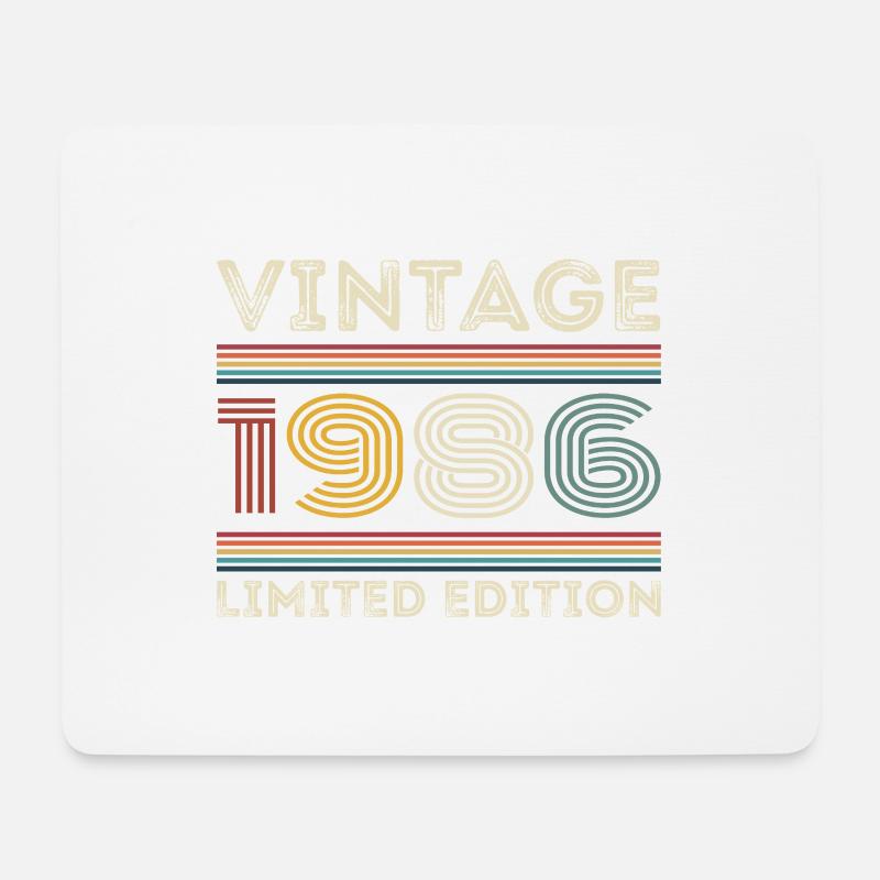 1986 Geburtstag 1986 Retro 1986 Geschenk 1986 - Mousepad (Querformat) - Weiß