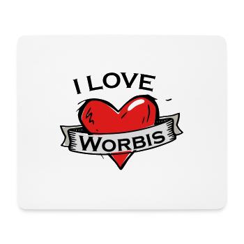 Worbis - Ich liebe Stadtnamen in Tattoo Stil - Mousepad (Querformat) - Weiß - Vorne
