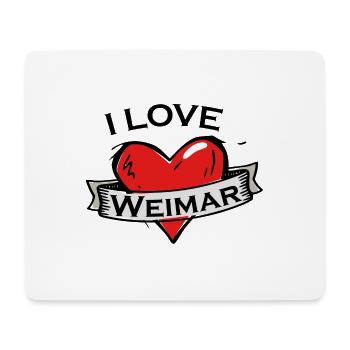 Weimar - Ich liebe Stadtnamen in Tattoo Stil - Mousepad (Querformat) - Weiß - Vorne
