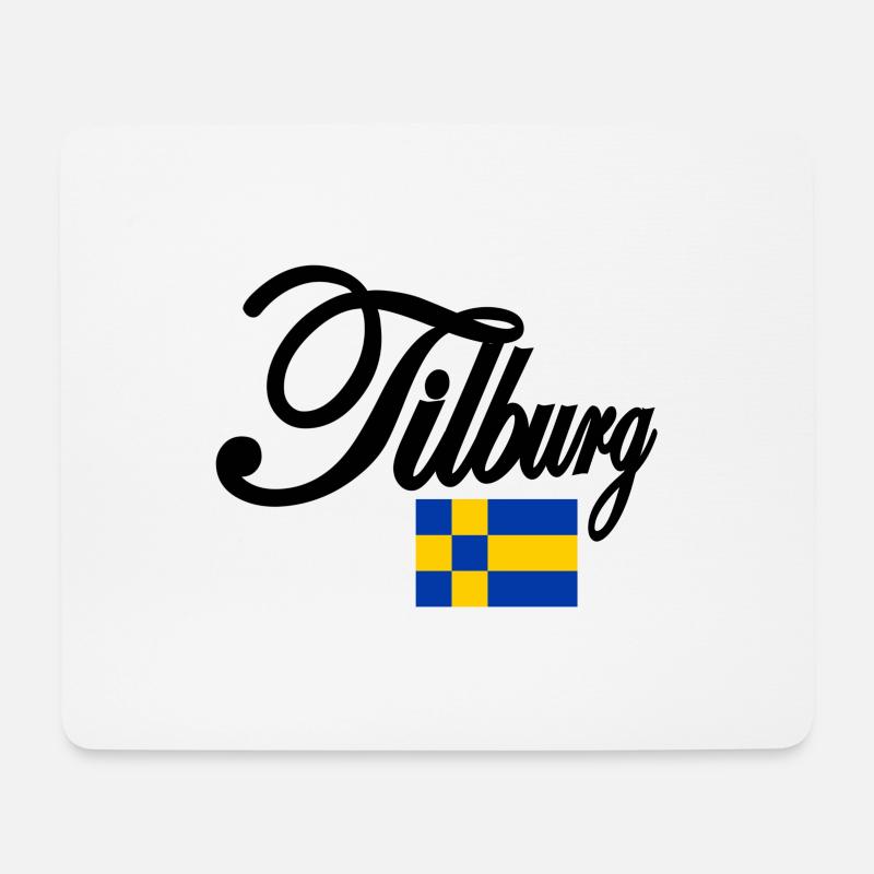 Tilburg mit Flagge blaugelb - Mousepad (Querformat) - Weiß