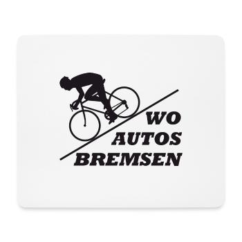 Fahrrad T-Shirt Mut Wo Autos bremsen - Mousepad (Querformat) - Weiß - Vorne