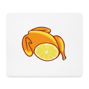 poulet, poulet, citron, poulet au citron, bande dessinée - Tapis de souris (format paysage) - blanc - Devant
