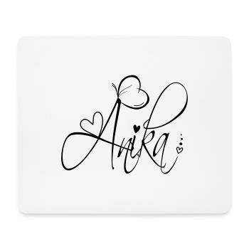 Anika Name Vorname Mädchen Kalligrafie Dekor - Mousepad (Querformat) - Weiß - Vorne