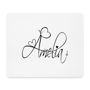 Amelia Name Vorname Mädchen Kalligrafie Dekor - Mousepad (Querformat) - Weiß - Vorne