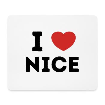 I Love with Heart Nice - Mouse Pad (horizontal) - white - Front