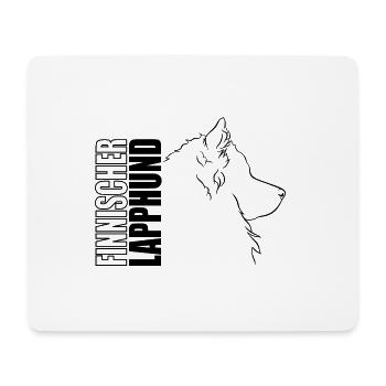 Finnischer Lapphund Profil Hunde Hund Wilsigns - Mousepad (Querformat) - Weiß - Vorne
