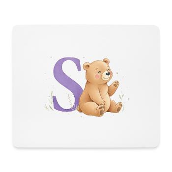 Image de l’alphabet de l’ours S avec un ours en peluche - Tapis de souris (format paysage) - blanc - Devant