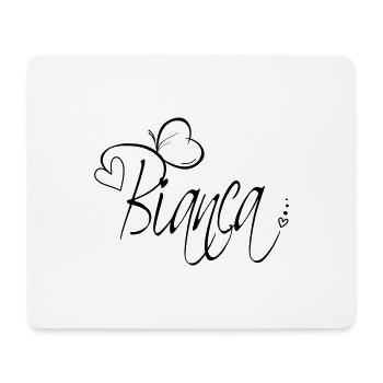 Bianca Name Vorname Mädchen Kalligrafie Dekor - Mousepad (Querformat) - Weiß - Vorne