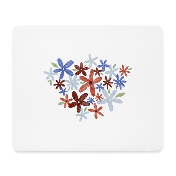 Aquarell Blumen - Mousepad (Querformat) - Weiß - Vorne