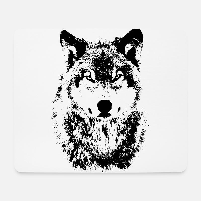 Coole OnePleasure Böser Wolf Blick Geschenk Ideen - Mousepad (Querformat) - Weiß
