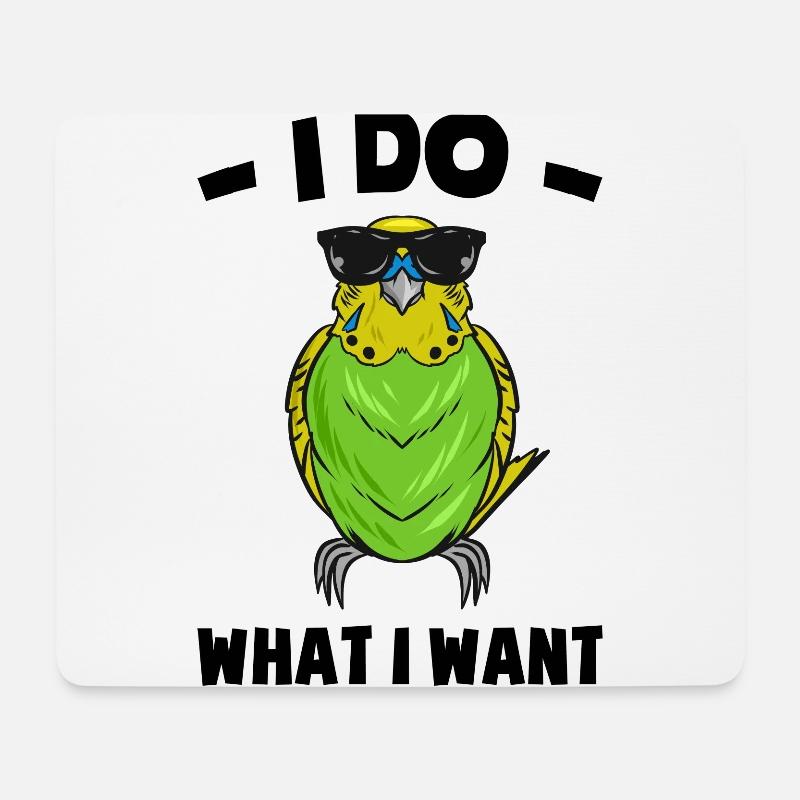 Wellensittich - Mousepad (Querformat) - Weiß