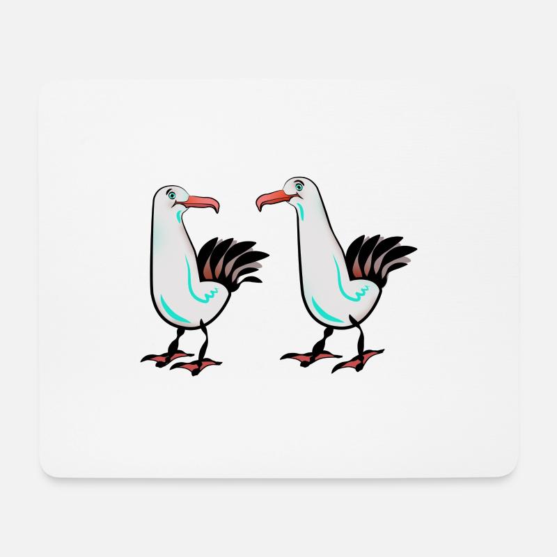 Seagull Möwen - Mousepad (Querformat) - Weiß