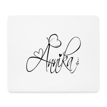 Annika Name Vorname Mädchen Kalligrafie Dekor - Mousepad (Querformat) - Weiß - Vorne