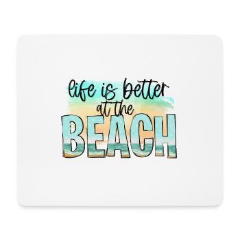 VACANCES VACANCES À LA PLAGE PALMIERS MOTIF DE VOYAGE DU SOLEIL - Tapis de souris (format paysage) - blanc - Devant