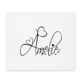 Amelie Name Vorname Mädchen Kalligrafie Dekor - Mousepad (Querformat) - Weiß - Vorne
