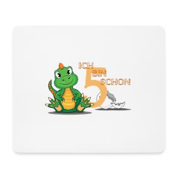 Kleiner süßer Dinosaurier zum 5. Geburtstag - Mousepad (Querformat) - Weiß - Vorne