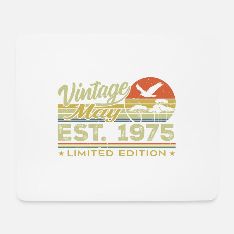 Geburtstag Mai 1975, geboren im Mai 1975 - Mai 1975 - Mousepad (Querformat) - Weiß