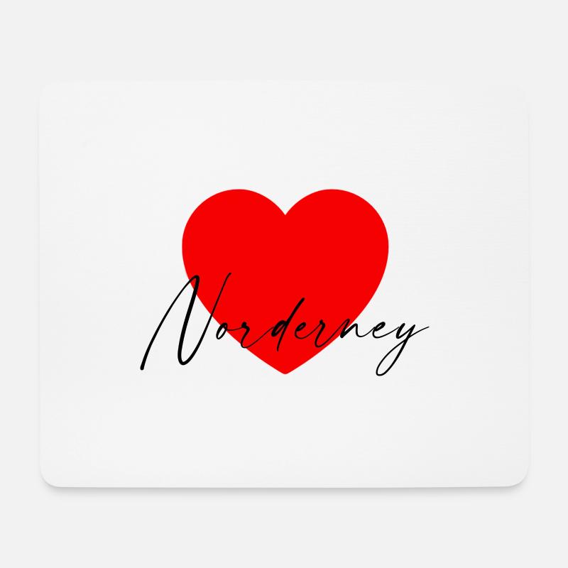 i Love Norderney - Mousepad (Querformat) - Weiß